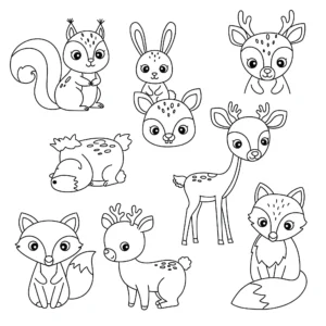 coloriage Animaux de la forêt gratuit a imprimer