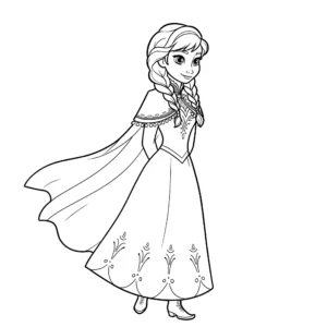 coloriage Anna avec une tresse à imprimer gratuitement pdf