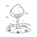 coloriage Arbre pour bebe a imprimer
