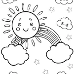 coloriage Arc En Ciel educatif pour enfant