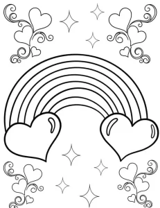 coloriage Arc En Ciel à imprimer pour enfant de 12 ans