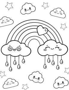 coloriage Arc En Ciel pour primaire