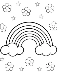 coloriage Arc En Ciel pour enfant de 3 ans