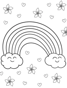 coloriage Arc En Ciel et dessin a imprimer