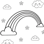 coloriage Arc En Ciel à imprimer pour enfant de 6 ans