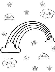 coloriage Arc En Ciel à imprimer pour enfant de 6 ans