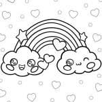coloriage Arc En Ciel et découpage à imprimer