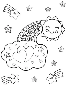image pour coloriage Arc En Ciel enfant