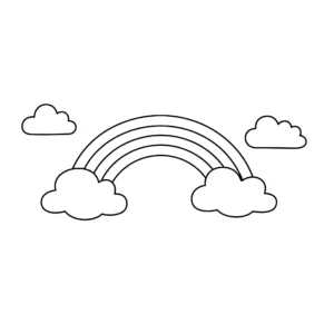 coloriage Arc en ciel et nuages à imprimer pour enfant de 10 ans
