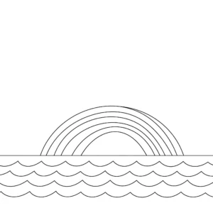 télécharger coloriage Arc en ciel sur la mer gratuit