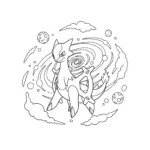coloriage Arceus et le Cosmos à imprimer kawaii