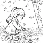 image pour coloriage Automne enfant