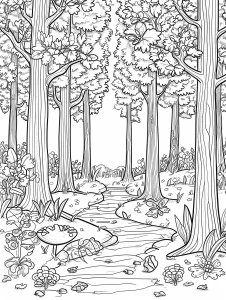 coloriage Automne à imprimer pour enfant de 10 ans