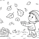 coloriage Automne à imprimer kawaii