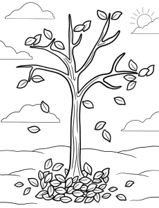 coloriage Automne à imprimer pour enfant de 9 ans