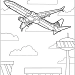 coloriage Avion de pour enfants