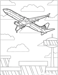 coloriage Avion de pour enfants