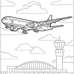 coloriage Avion à imprimer pour enfant de 8 ans