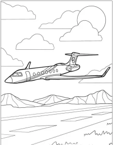 coloriage Avion à imprimer pour enfant de 6 ans