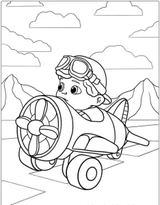 coloriage Avion educatif pour enfant