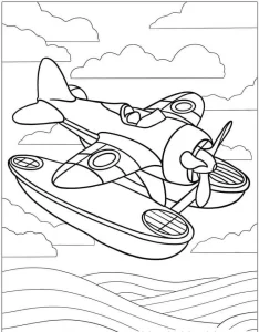 coloriage Avion pour enfants a imprimer