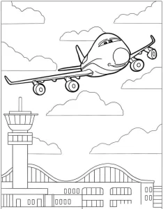 coloriage Avion à imprimer pour enfant de 12 ans