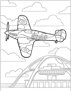 coloriage Avion pour enfant de 4 ans