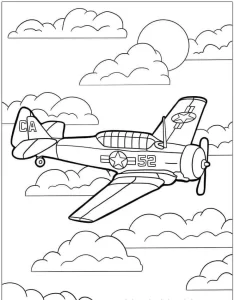 coloriage Avion à imprimer kawaii