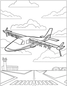 coloriage Avion pour enfant de 3 ans