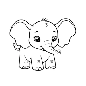 coloriage Baby Elephant pour enfant de à imprimer