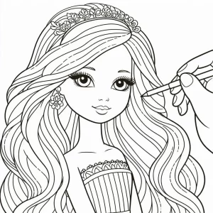 coloriage Barbie a imprimer