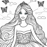 coloriage Barbie a imprimer pour enfant de 4 ans