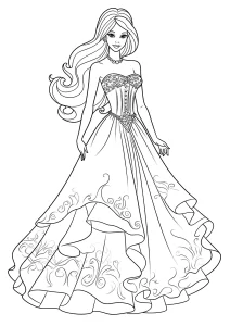 imprimer coloriage Barbie pour enfant