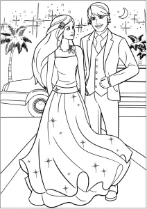 coloriage Barbie pour enfant de 4 ans