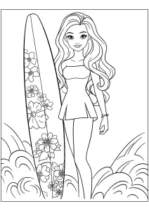 coloriage Barbie pour primaire