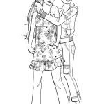 image pour coloriage Barbie enfant