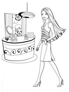 coloriage Barbie à imprimer pour enfant de 8 ans