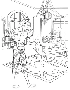 coloriage Barbie à imprimer pour enfant de 8 ans