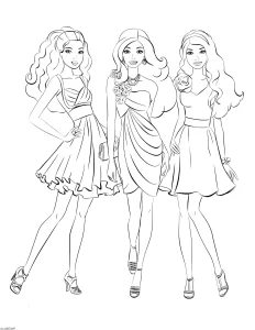 imprimer coloriage Barbie pour enfant