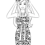 coloriage Barbie à imprimer pour enfant de 7 ans