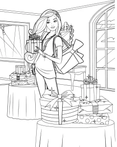 coloriage Barbie pour enfant de 5 ans