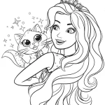 coloriage Barbie à imprimer pour enfant de 8 ans