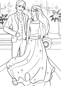 coloriage Barbie à imprimer a4