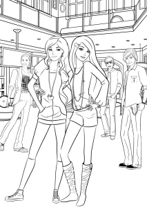 coloriage Barbie à imprimer pour enfant de 4 ans
