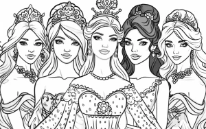 imprimer coloriage Barbie pour enfant