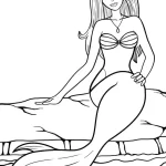 coloriage Barbie Sirene pour enfant de 3 ans