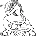 coloriage Barbie Sirene à imprimer pour enfant de 8 ans