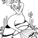 coloriage Barbie Sirene pour enfants a imprimer gratuit