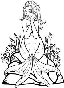 coloriage Barbie Sirene gratuit en ligne
