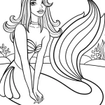 imprimer coloriage Barbie Sirene